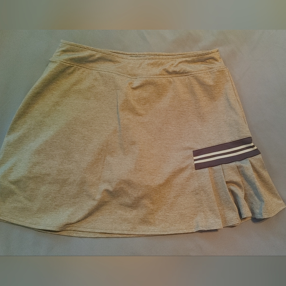 Stylish Tan Skirt with Stripe Detail